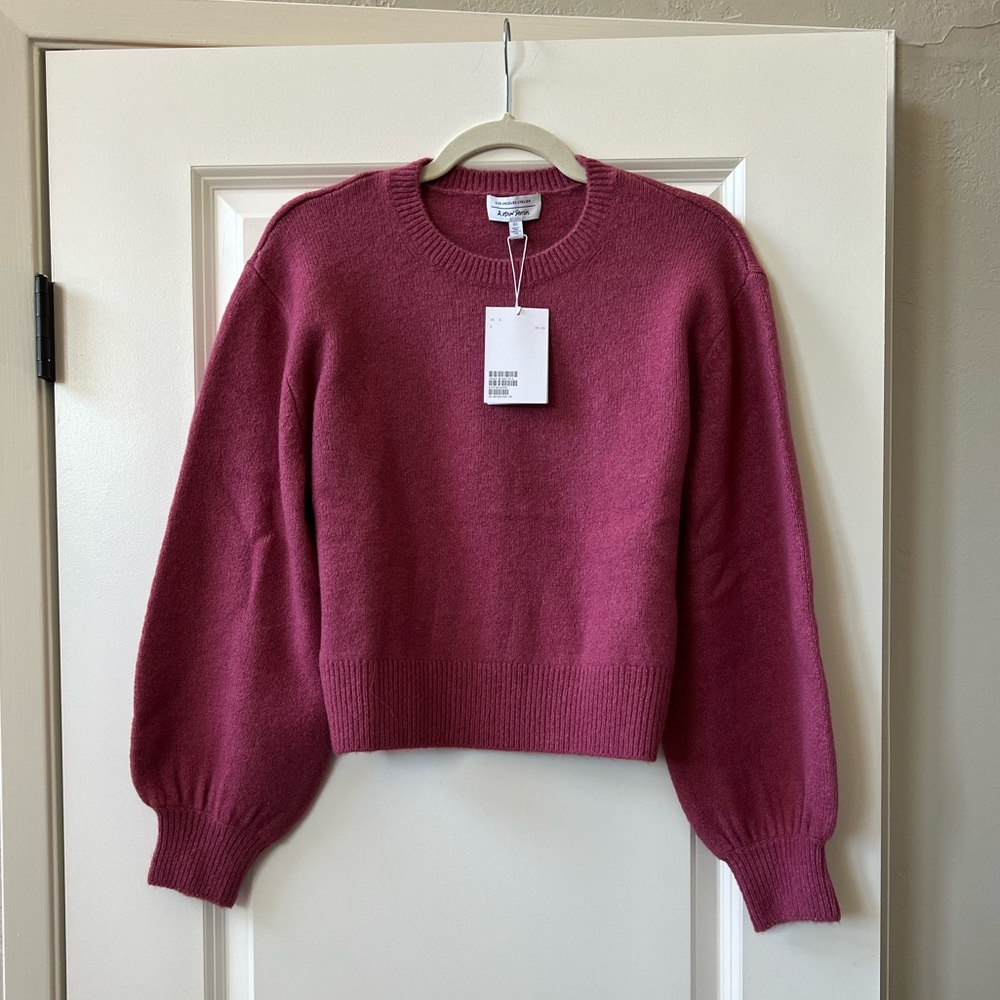 & Other Stories cropped pink sweater in size S